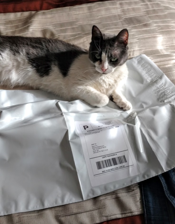 Stitch Fix July 2016 cat return shipping bag
